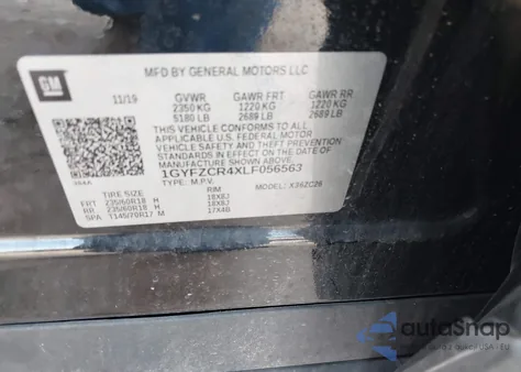 2020 Cadillac Xt4 Fwd Premium Luxury z USA, uszkodzony, nr VIN 1GYFZCR4XLF056563